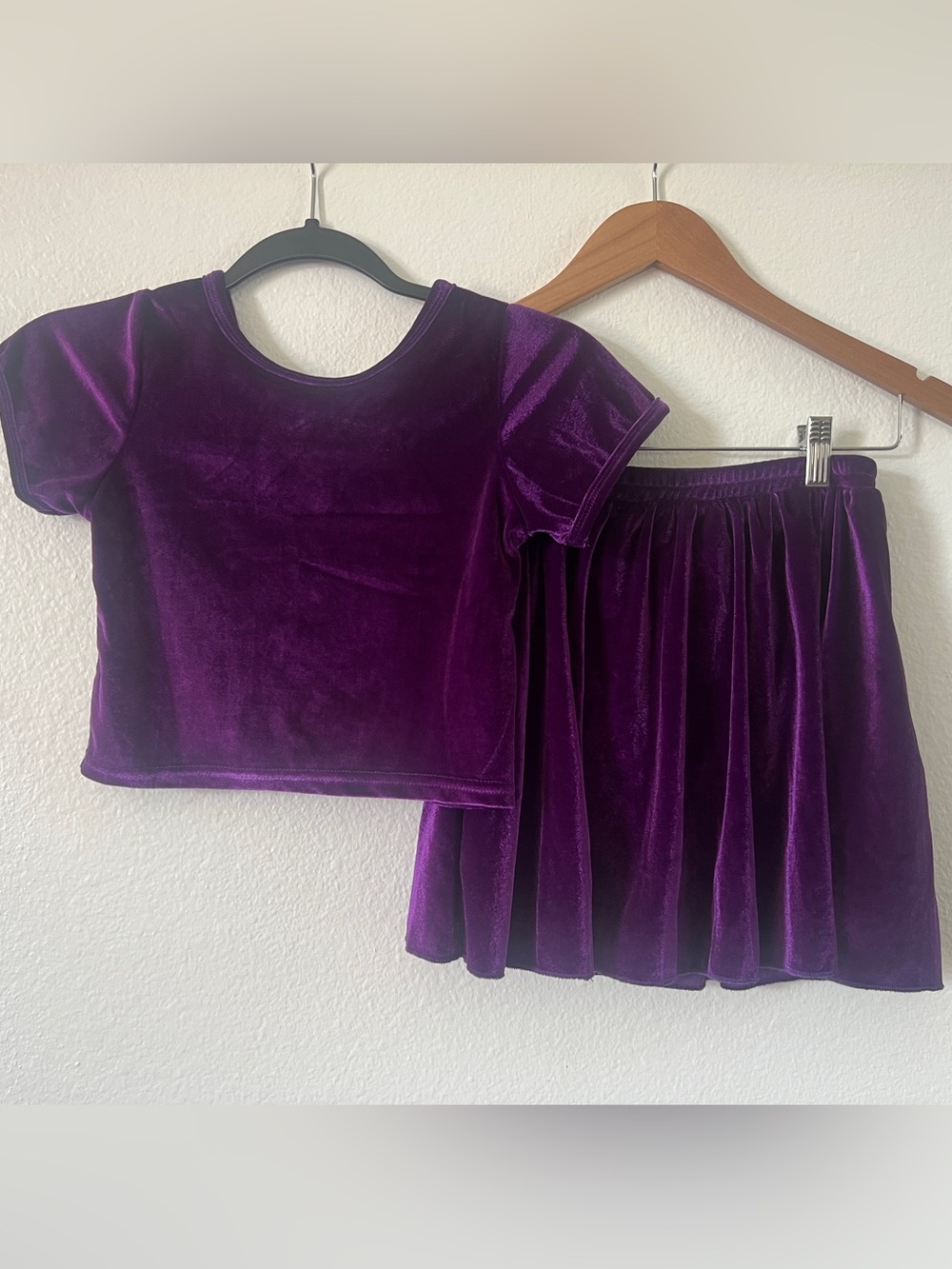 Purple Velvet Charm Top/Skort Set